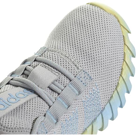 NWT adidas Unisex Kaptir Flow Sneaker, Grey/Blue/Powder Yellow, 4.5 Little Kid - Picture 4 of 6